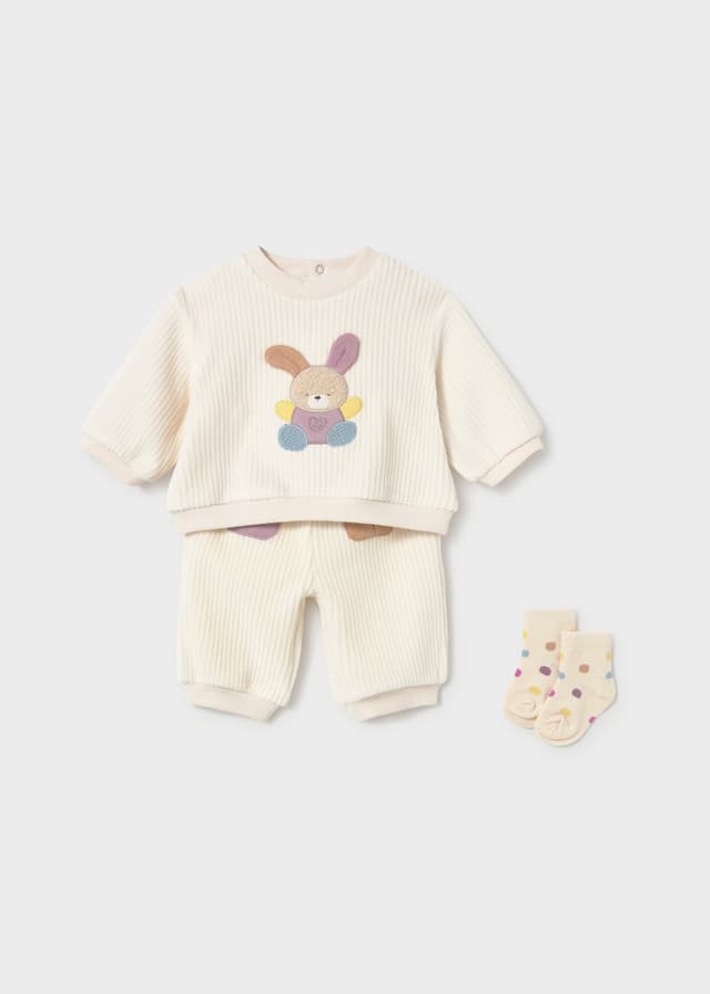 Mayoral - 2 Piece Tracksuit Set with Matching Socks (Cream), Cream