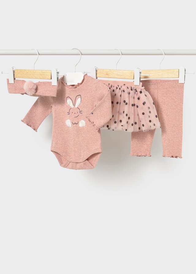 Mayoral - 4 Piece Bunny Bodysuit & Leggings Set, Pink